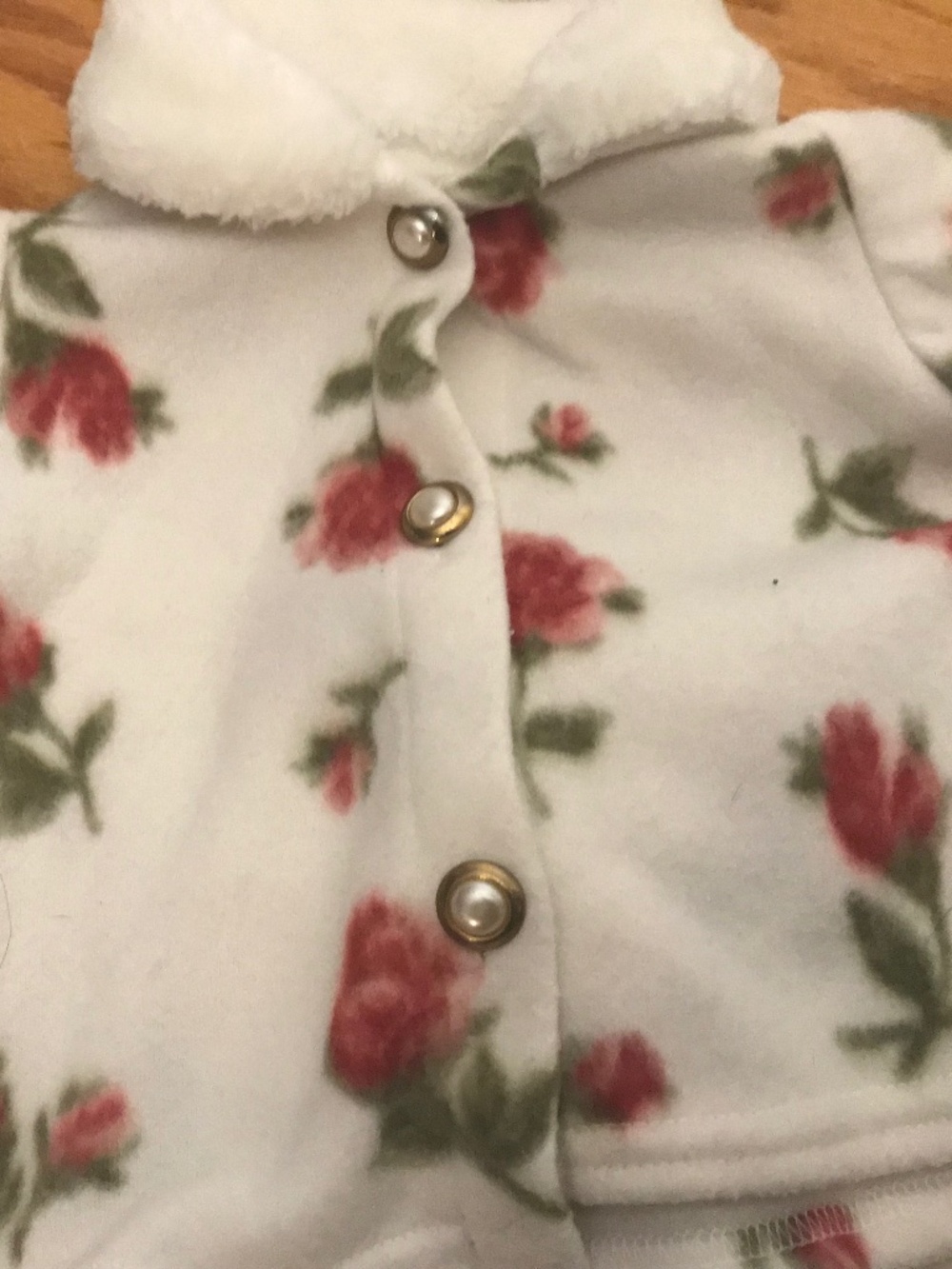 FLORAL PINK/CREAM FLEECE OUTFIT SIZE 12 MONTHS - Picture 5 of 5